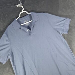 LL Bean Polo Shirt Traditional Fit Cotton Casual‎ Blue Classic Mens L